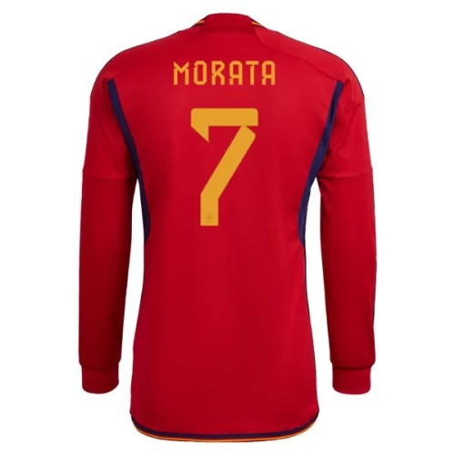Prima Maglia Spagna Mondiali 2022 Álvaro Morata 7 Manica Lunga Prima Maglia Spagna Mondiali 2022 Álvaro Morata 7 Manica Lunga